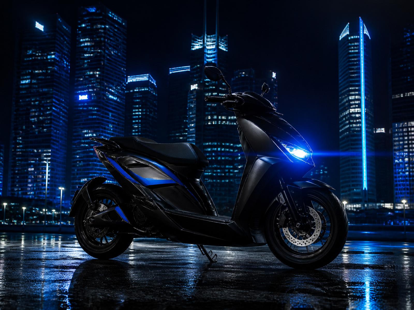 Scooter elétrica MIMIM Mobilidade em cidade noturna